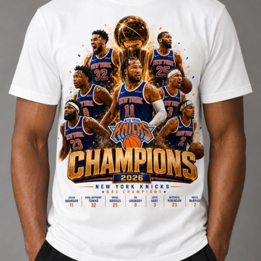 New York Knicks Champions 2026 Shirt, NBA Finals Trophy Tee