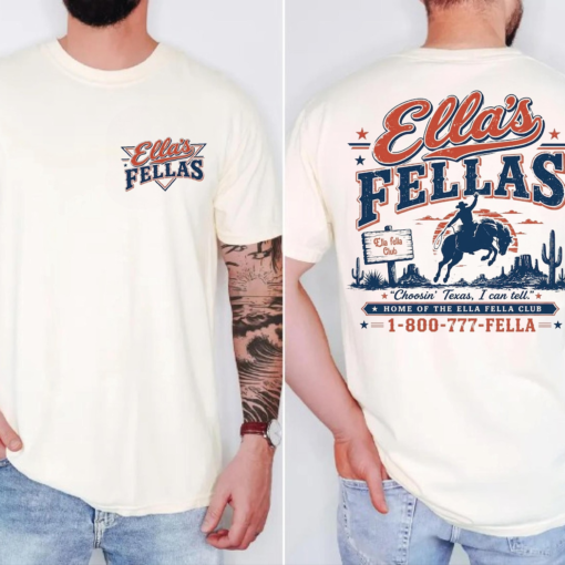 Ellas Fellas Club T-shirt, Western Country Concert Graphic Tee