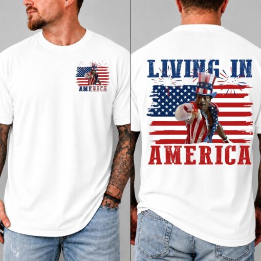 Apollo Creed Living In America T-shirt, Retro USA Shirt, 4th Of July