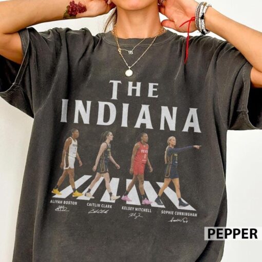 Indiana Basketball Women Walking Road Comfort Color T-Shirt