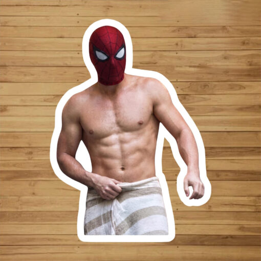 Spidey Shirtless Funny Sticker