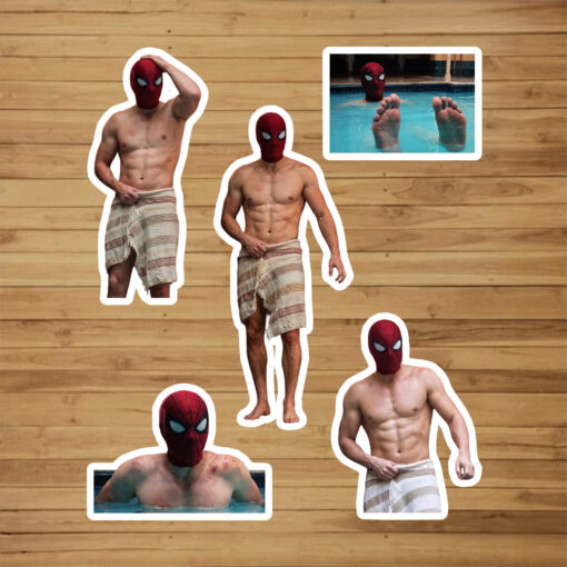 Shirtless Funny Spidey Sticker